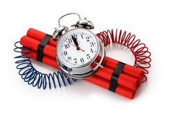 A ticking time bomb acts as a visual metaphor for the need to defuse capital gains tax on shares and other investments.