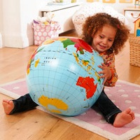 An inflatable globe of the Earth is an example of bringing big numbers down to size