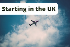Image of an airplane to represent a new financial life in the UK